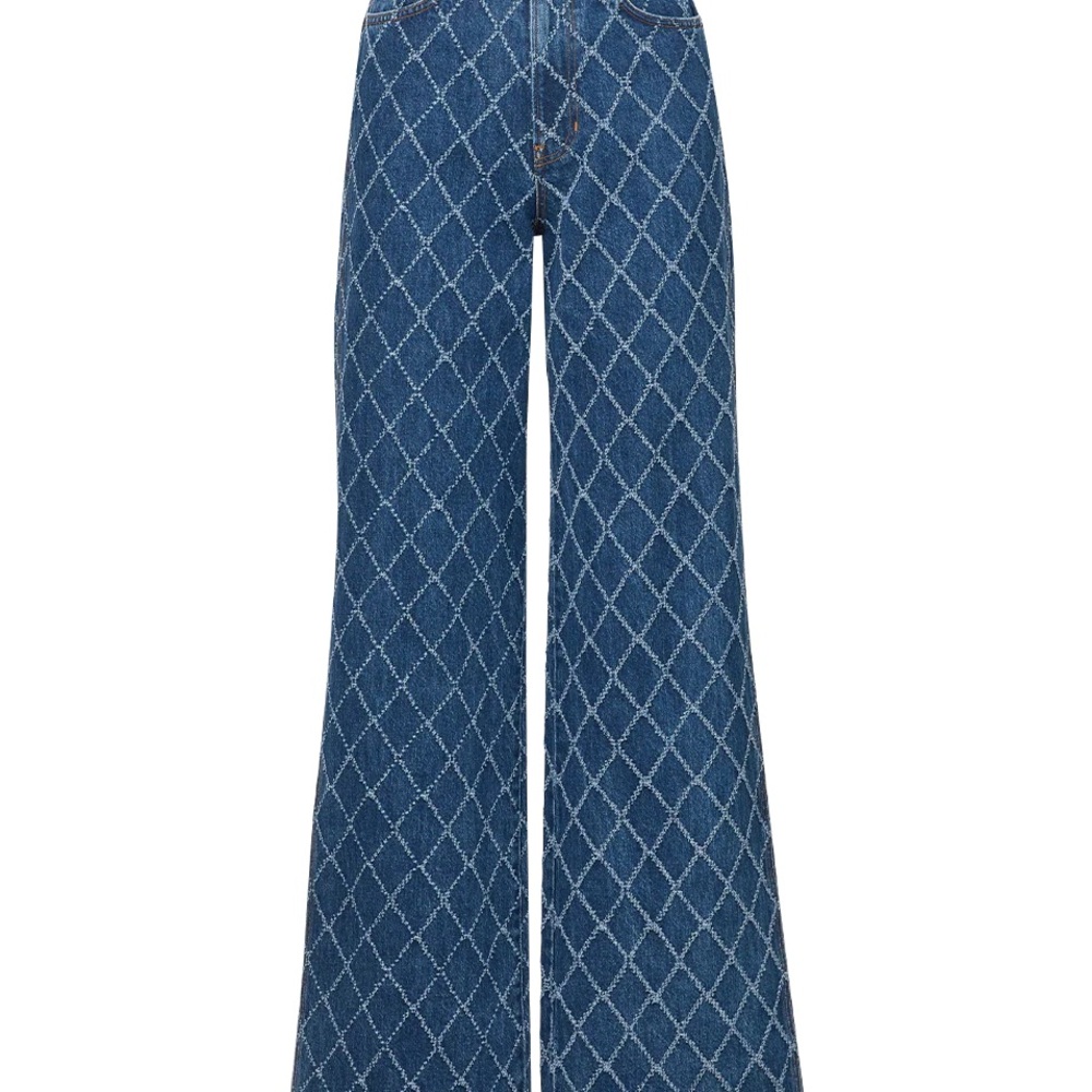 Taylor Diamond Printed Wide-Leg Jean - Picture 2 of 4